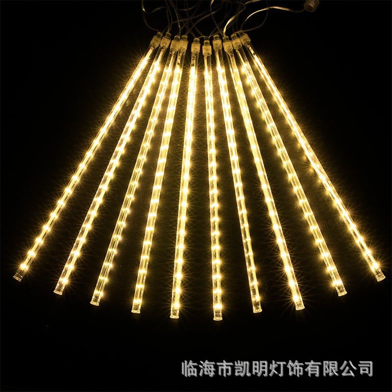 Instalatie LED 3m de Craciun 50cm, Model Ploaie de Meteoriti 8 Tuburi cu Cablu de Alimentare si Mufa de Conectare Engros