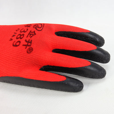 Manusi de Protectie Acoperite cu Latex 12/set, Marimea 10, Rosu si Negru, 29-41 Engros