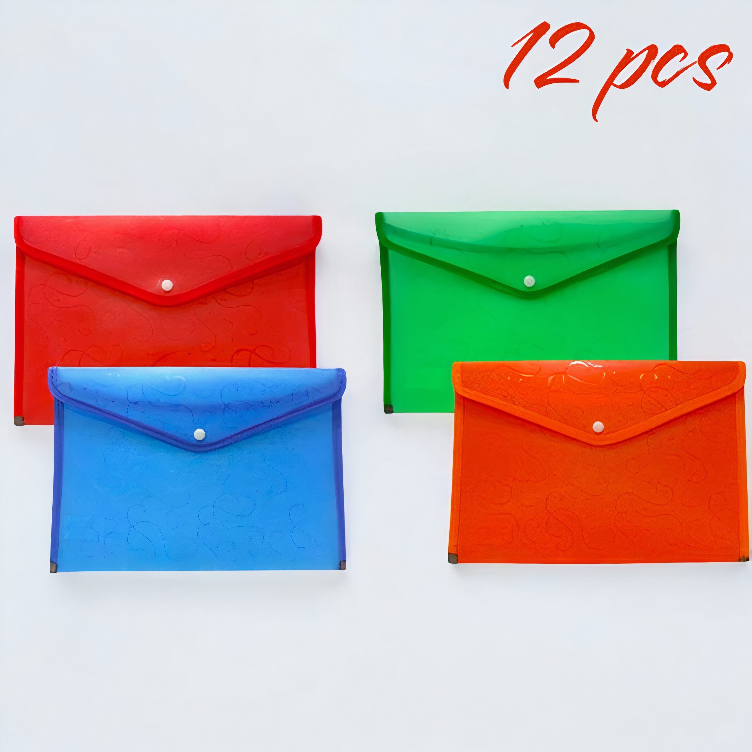 Mapa cu Inchidere, prin Capsa 12/set din Plastic, 30x25cm Diferite Culori Engros