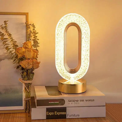 Lampă LED Decorativă 26x12x10cm Ovală cu Suport si Touch Control, Model Cristal cu 3 Moduri de Lumina Engros