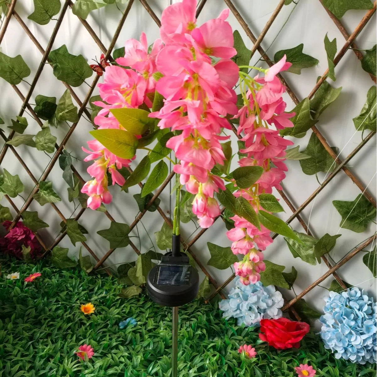 Lampă Solară LED 2/set, Model Flori Căzătoare Decorative, 80cm Panou Solar Integrat, Diferite Culori Engros