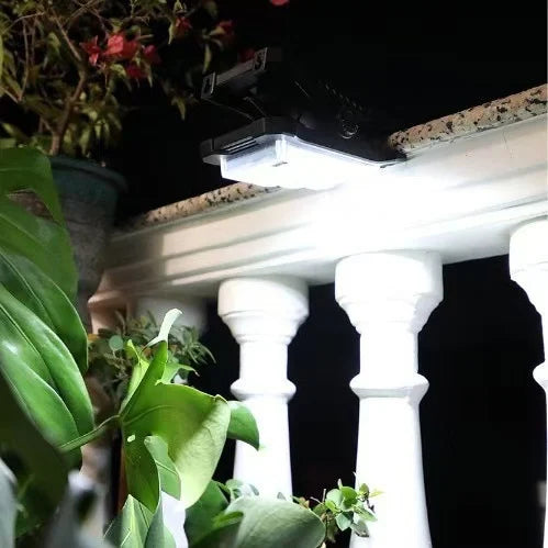 Lampă Solară LED 17x8cm, Tip Clește Reglabil, 6 LED-uri COB Puternice, Senzor de Mișcare, Panou Solar Integrat, Montaj Rapid pe Gard sau Balustradă, Rezistentă la Apă Engros