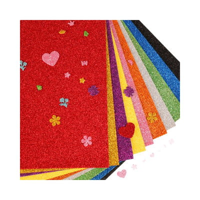 Coli din Spuma Autoadeziva cu Sclipici Glitter 20x30cm, 10 Buc/Set, Diferite Culori Engros