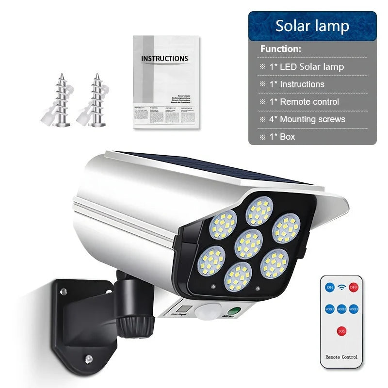 Lampă Solară LED cu Senzor, 17.5×7.5×6.5cm,7 Module COB Ultra Luminoase, Control Telecomandă, Rotire 360°, Montaj pe Perete Engros