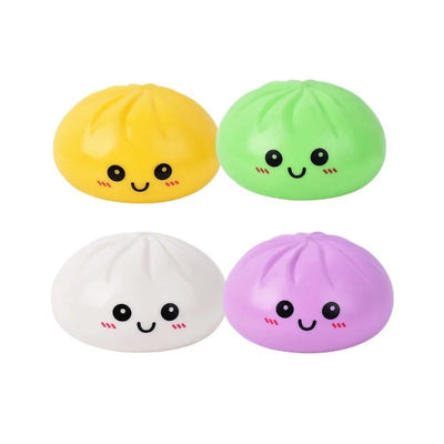 Jucarii Dumpling Squishy 8cm, din Cauciuc cu Sunete 4/Set, Moi si Compresibile, Diferite Culori Engros