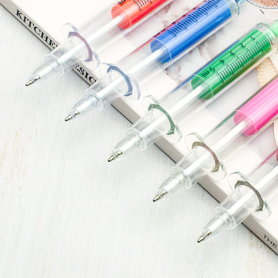 Pix 2 în 1 cu Marker Fluorescent 36/set, Pix cu Bilă, Model Seringă 14cm, Diferite Culori Engros