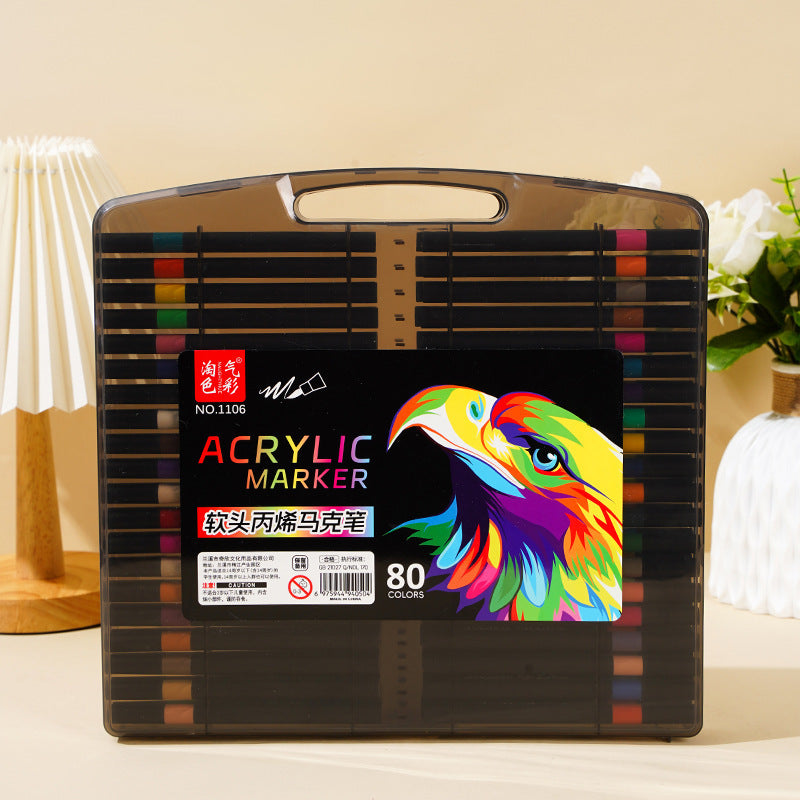 Markere Acrilice 80/set, Vârf Pensulă Soft Brush, pe Bază de Apa Engros