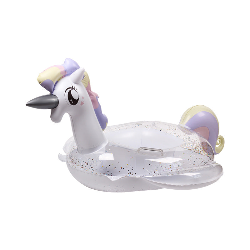 Colac Gonflabil Copii 85cm, Unicorn Multicolor cu Sclipici Engros