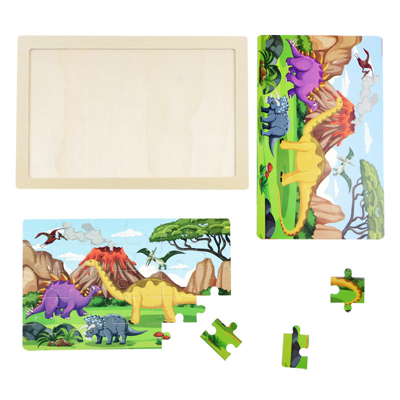 Puzzle din Lemn 60 de piese, pentru Copii 22.5x30cm, Diferite Modele Engros