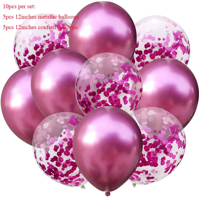 Baloane din Latex, 10/Tipla cu Paiete Diverse Culori 30cm 12/set Engros