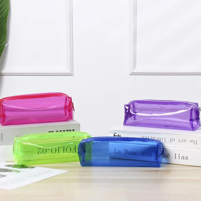 Penar Fluorescent 12/set, Transparent 20×7×5cm, din Plastic cu Fermoar, Diferite Culori Engros