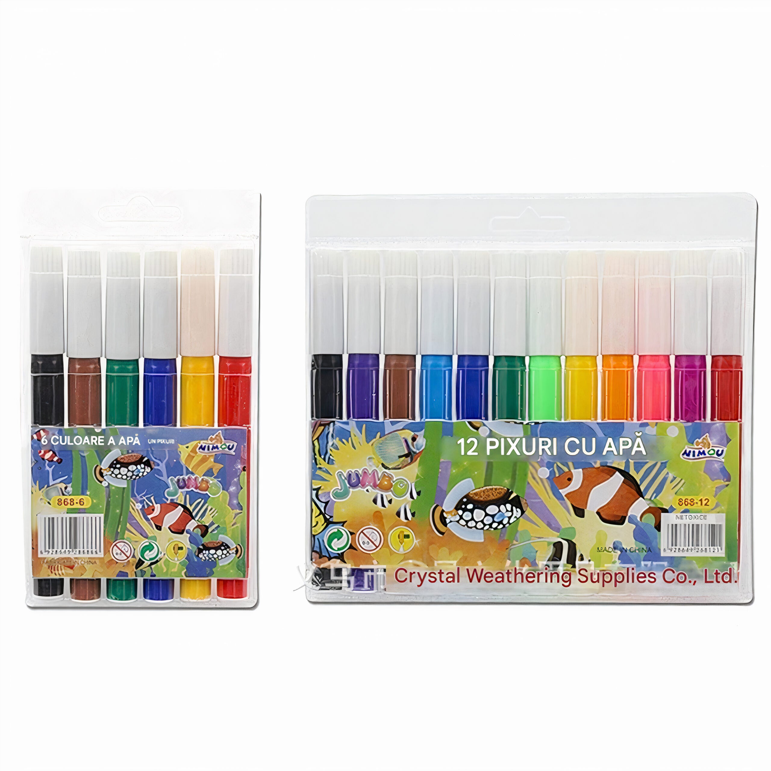 Carioci 6/Set, Pe Baza de Apa, 12 cm Engros