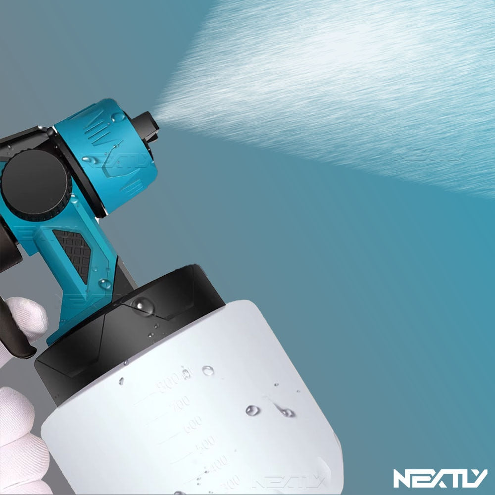 Pistol de Vopsit Electric cu Acumulator 48V, Rezervor 800ml, Debit Reglabil, 3 Moduri Pulverizare, Autonomie Mare, 2 Acumulatori Incluși Engros