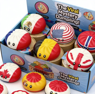 Jucărie Squishy Dumpling 12/set, în Cutie Plastic, 9cm, Antistres, Model Cupa Mondiala Fotbal Engros