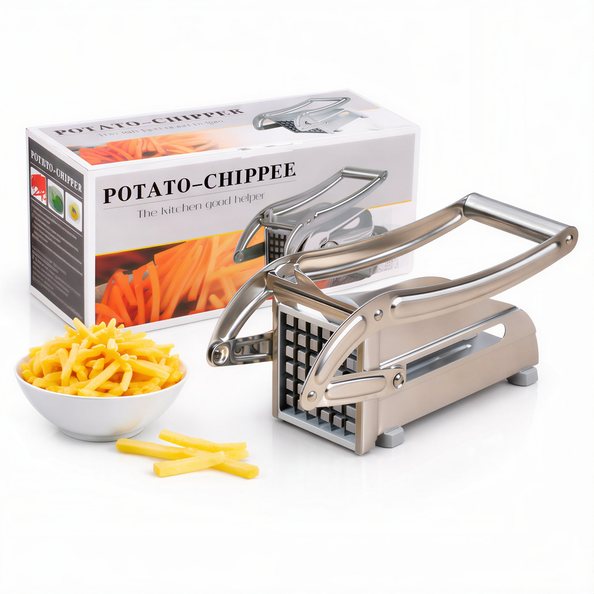 Aparat Manual pentru Tăiat Cartofi 25.5x10.5cm, din Oțel Inoxidabil Engros
