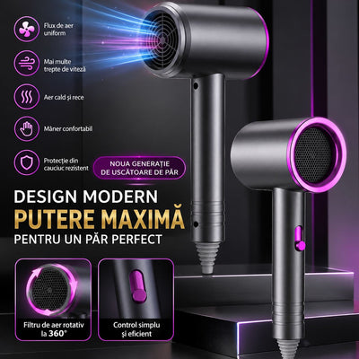 Uscator de Par 23x15cm, Föhn cu Aer Cald si Rece, Accesoriu Rotativ 360°, Diferite Culori Engros
