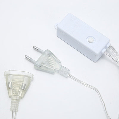 Instalatie LED de Craciun 3m, cu 10 Globuri de 8.5cm, Figurine si Zapada Artificiala din Polistiren, Lumina Alb Rece, Jocuri de Lumini, Efect Flash, Interconectabila Engros