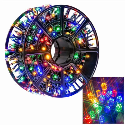 Instalație Luminoasă pe Rolă 20m, 120 LED-uri Globuleț 2cm Varf Hexagonal, Lumină Multicoloră, Diferite Modele, Ideală pentru Brad, Interior și Exterior Engros