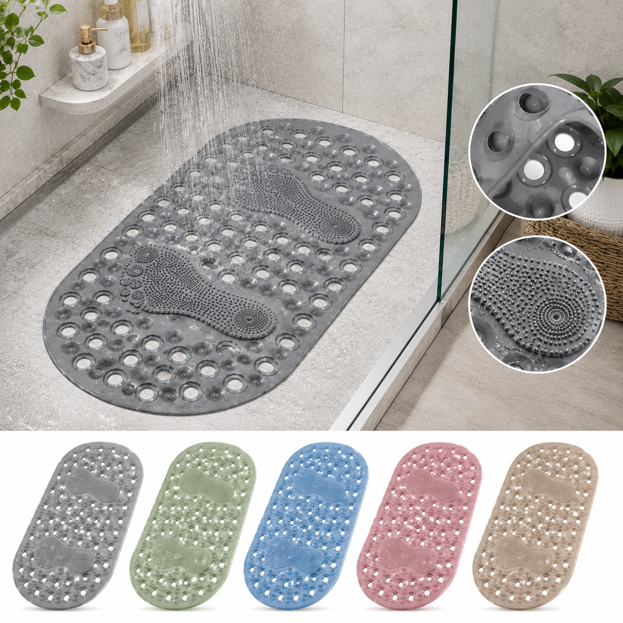 Covor Decorativ Antiderapant 70x45cm, Absorbant, Diferite Modele Engros