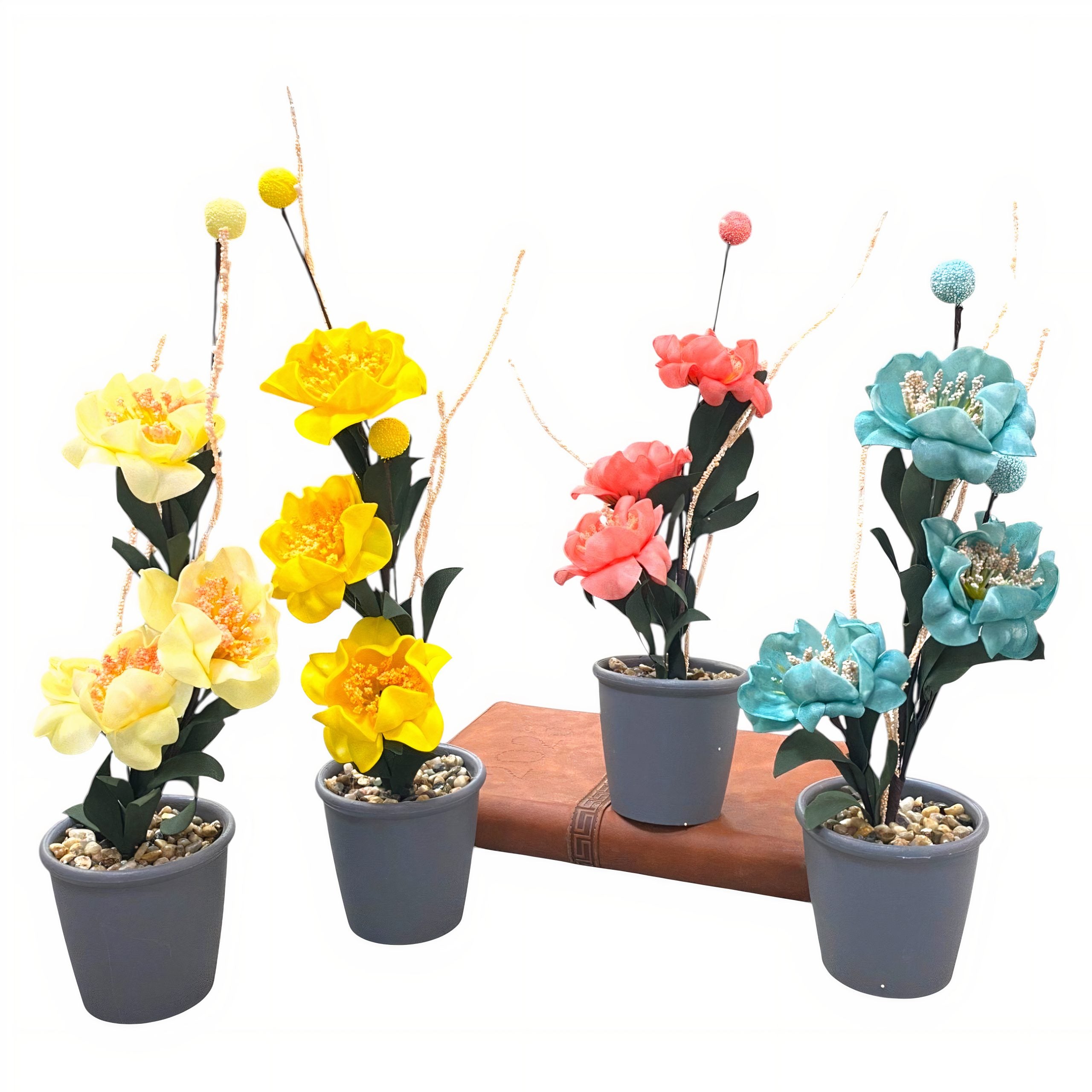 Flori Artificiale in Ghiveci 30cm, Diferite Culori Engros