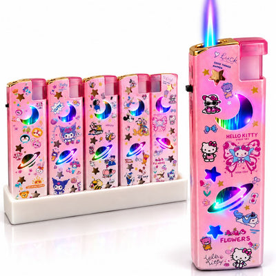 Bricheta Metalica 50/set, cu LED Multicolor și Flacără Antivânt, Diferite Modele Engros
