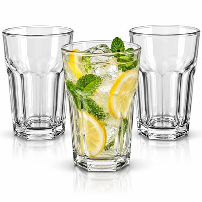 Pahar din Sticla 360ml, 3/Set, Model Casablanca, 12x8.5cm, cu Baza Groasa Engros