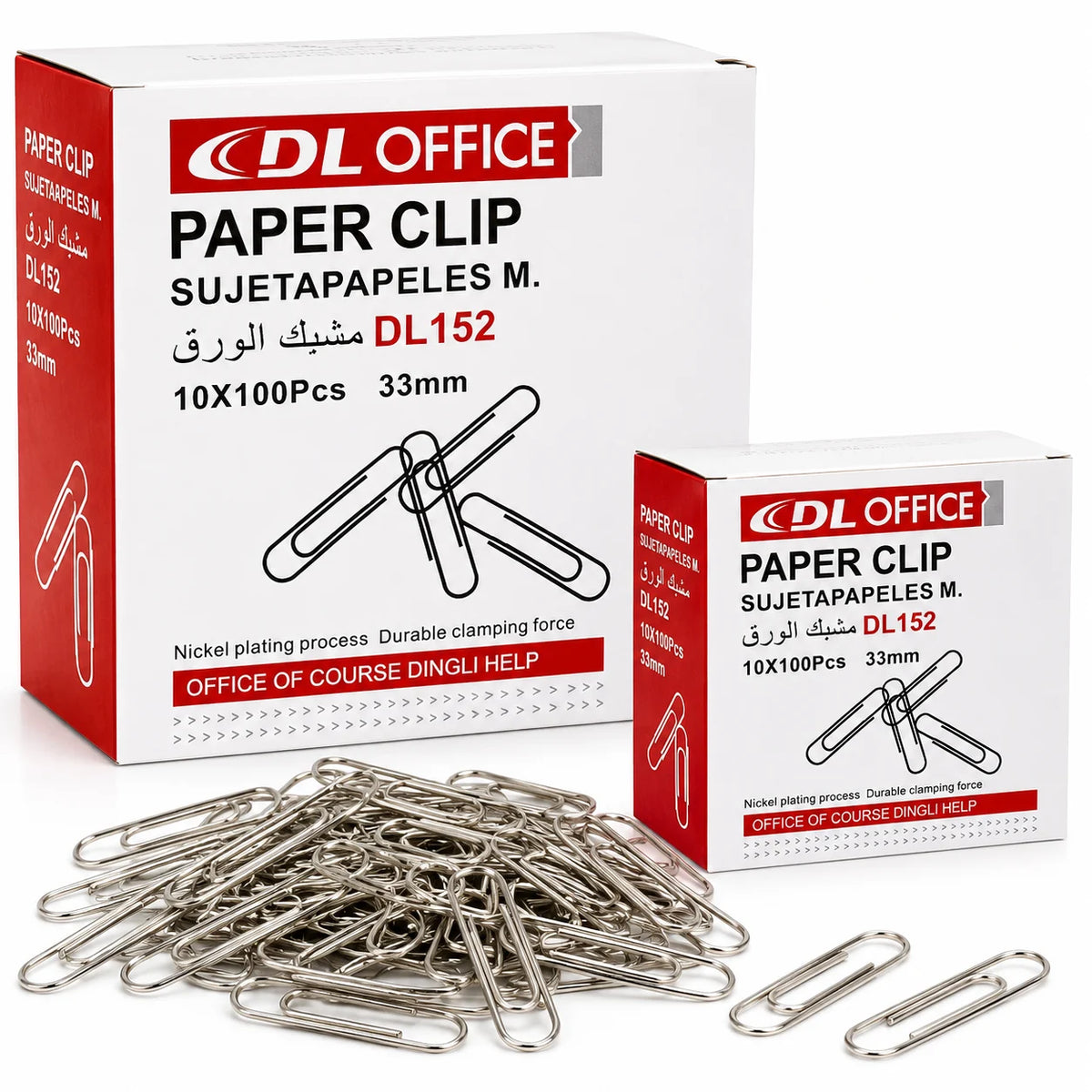 Agrafe de Birou DL152, 33mm, Metalice, 100 Buc/Cutiuta, 10 Cutiute/Set Engros