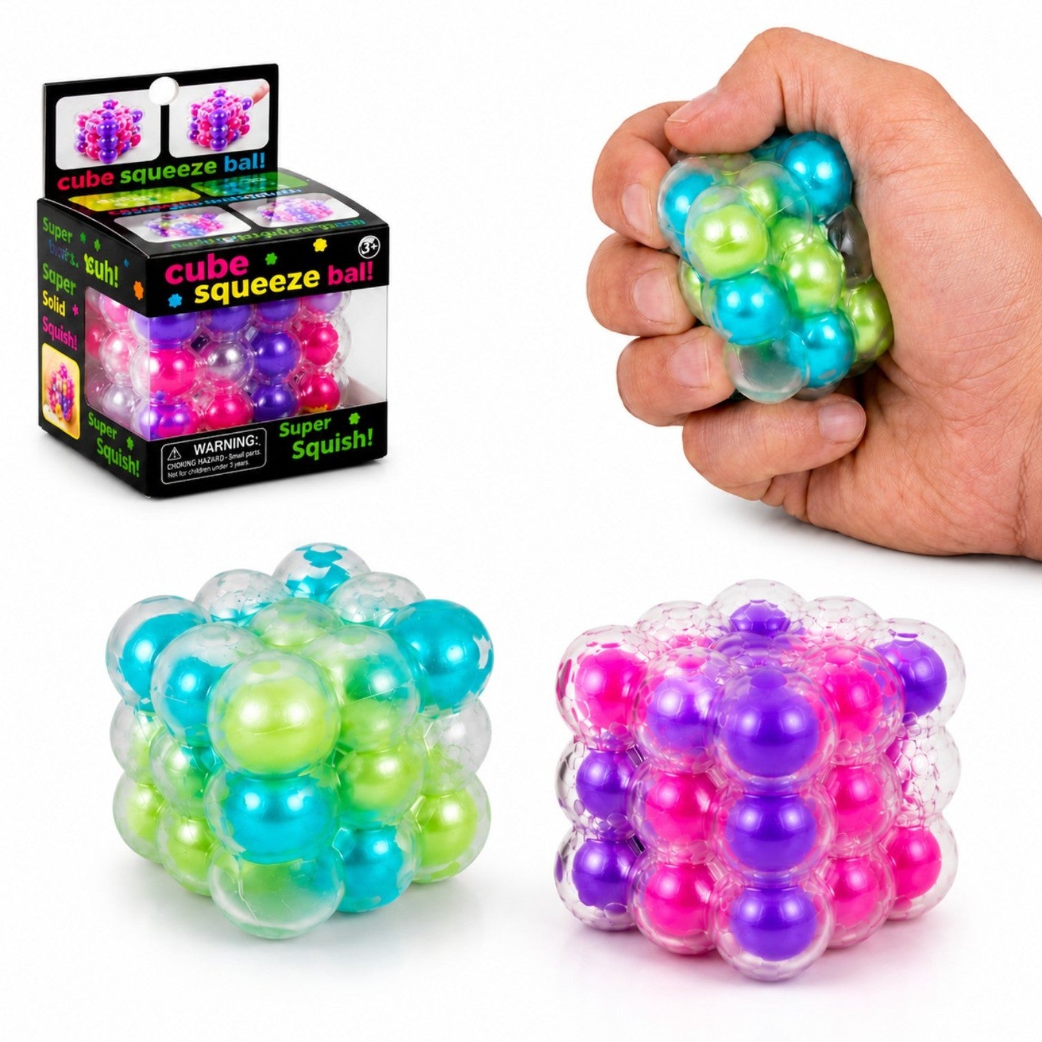 Jucărie Antistres 12/set, Bubble Squeeze Cube, 5x5cm, Slow Rising, Diferite Modele Engros