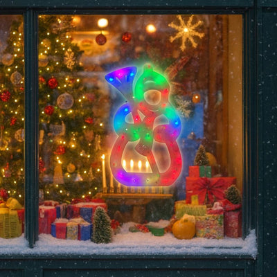 Decorațiune de Crăciun 41.5x25.5cm, cu Lumină LED Multicoloră, Model Om de Zăpadă 3D Engros