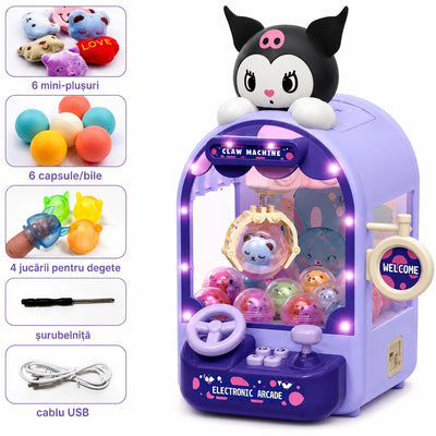 Masina Electronica de Prins Jucării 35x18x13cm, cu Gheară, Lumini LED și Muzică, Mini Claw Machine Engros