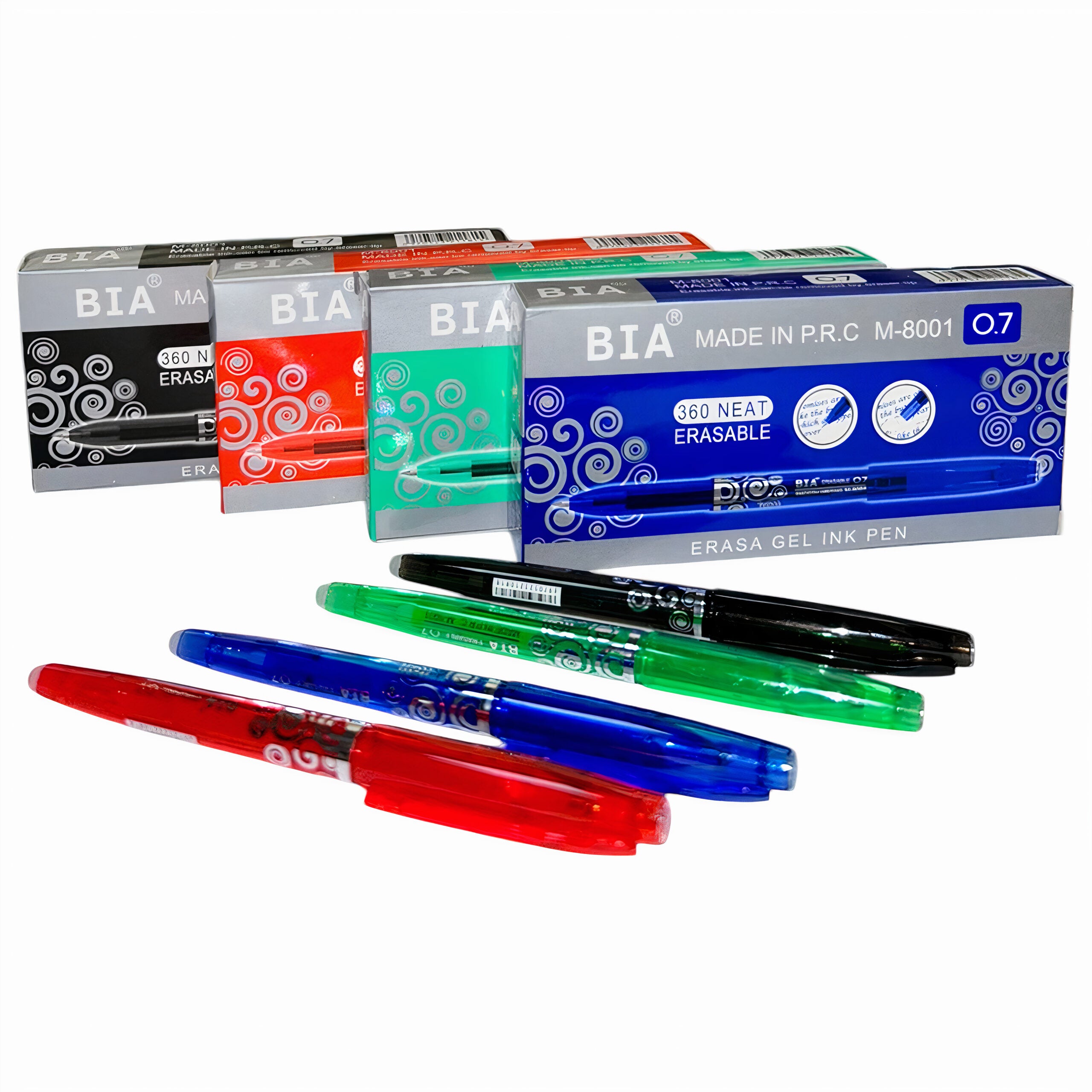 Pix Gel Bia 12/Set, Negru cu Guma de Sters, 12/Cutie, 15 cm Engros