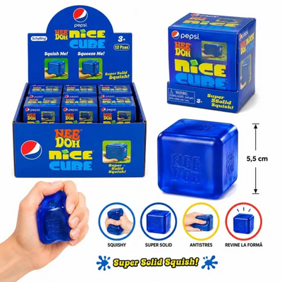 Jucărie Antistres NeeDoh Nice Cube Albastru 5.5CM – Cub Squishy Engros