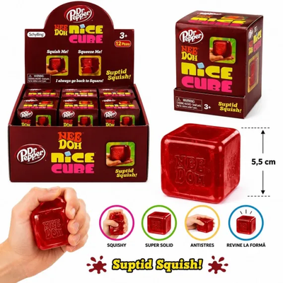 Jucărie Antistres NeeDoh Nice Cube Roșu 5.5CM – Cub Squishy Engros