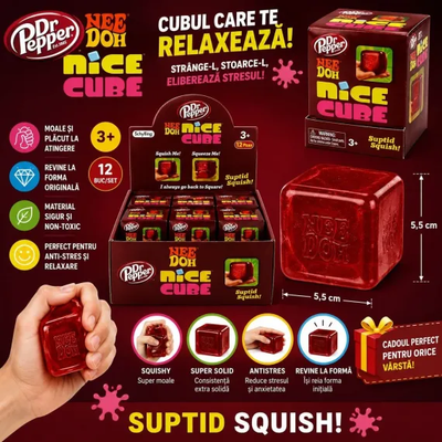 Jucărie Antistres NeeDoh Nice Cube Roșu 5.5CM – Cub Squishy Engros