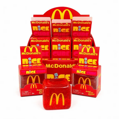 Jucărie Antistres NeeDoh Nice Cube Roșu cu Galben 5.5CM – Cub Squishy Elastic pentru Relaxare și Distracție Engros