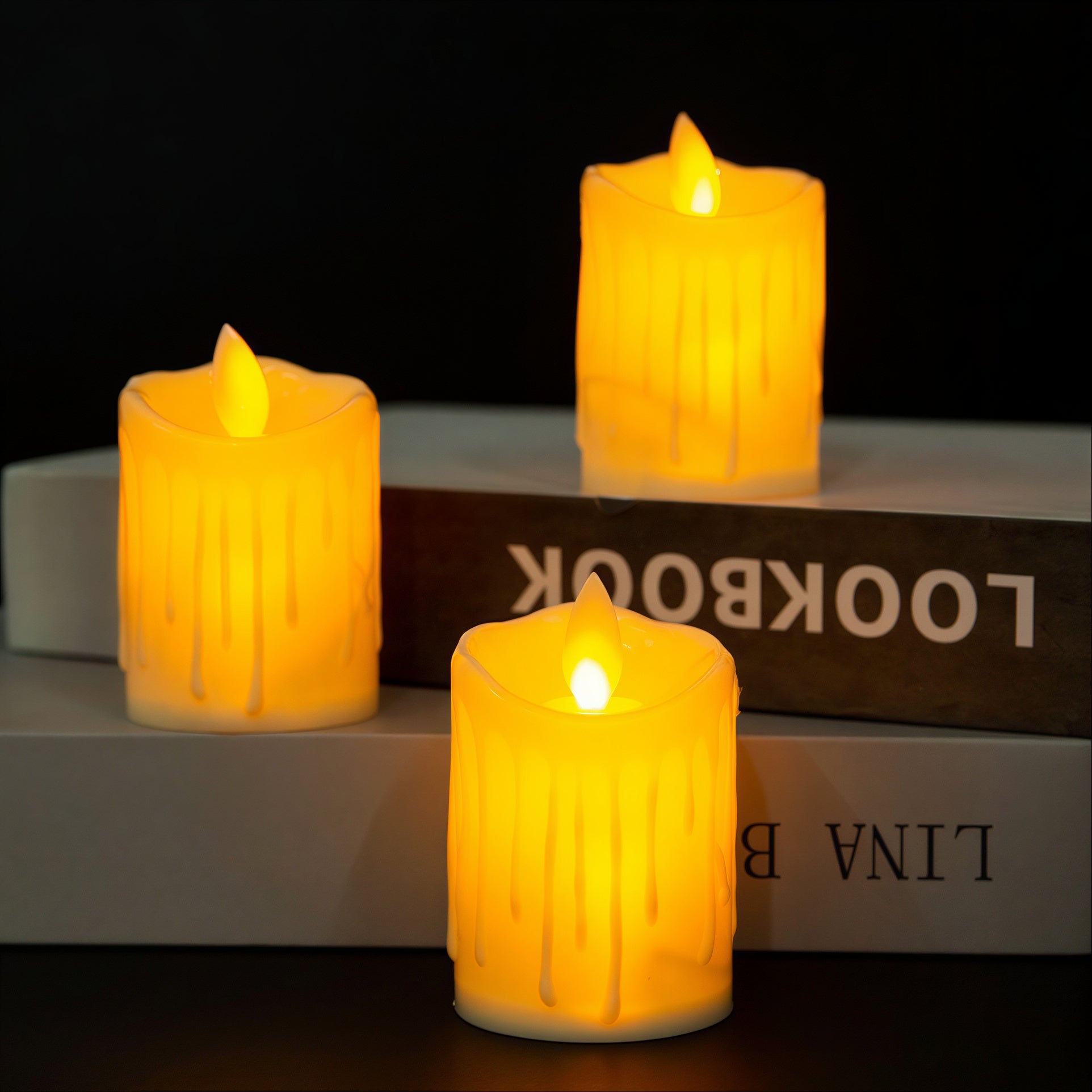 Lumânări LED Decorative 12/set, Decorative 6.5x5cm, din Plastic cu Efect Flacără Realistă Engros
