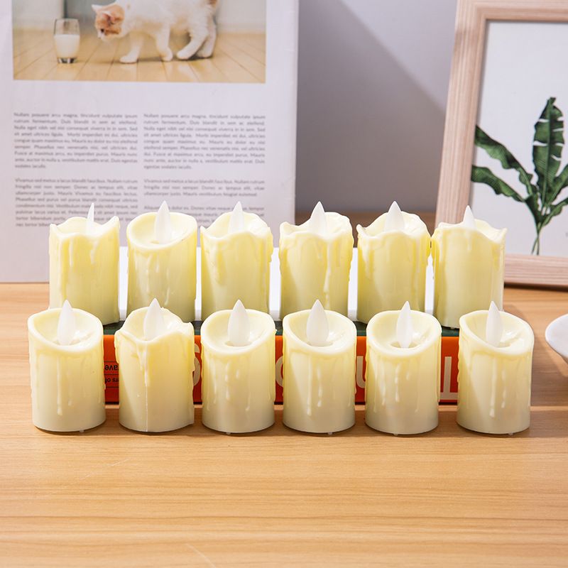 Lumânări LED Decorative 12/set, Decorative 6.5x5cm, din Plastic cu Efect Flacără Realistă Engros