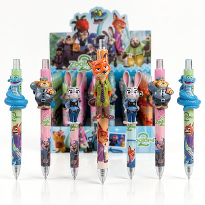 Pix cu Gel 48/Set, Cerneală Albastră 14.5cm, cu Figurine Animale, Diferite Modele Engros