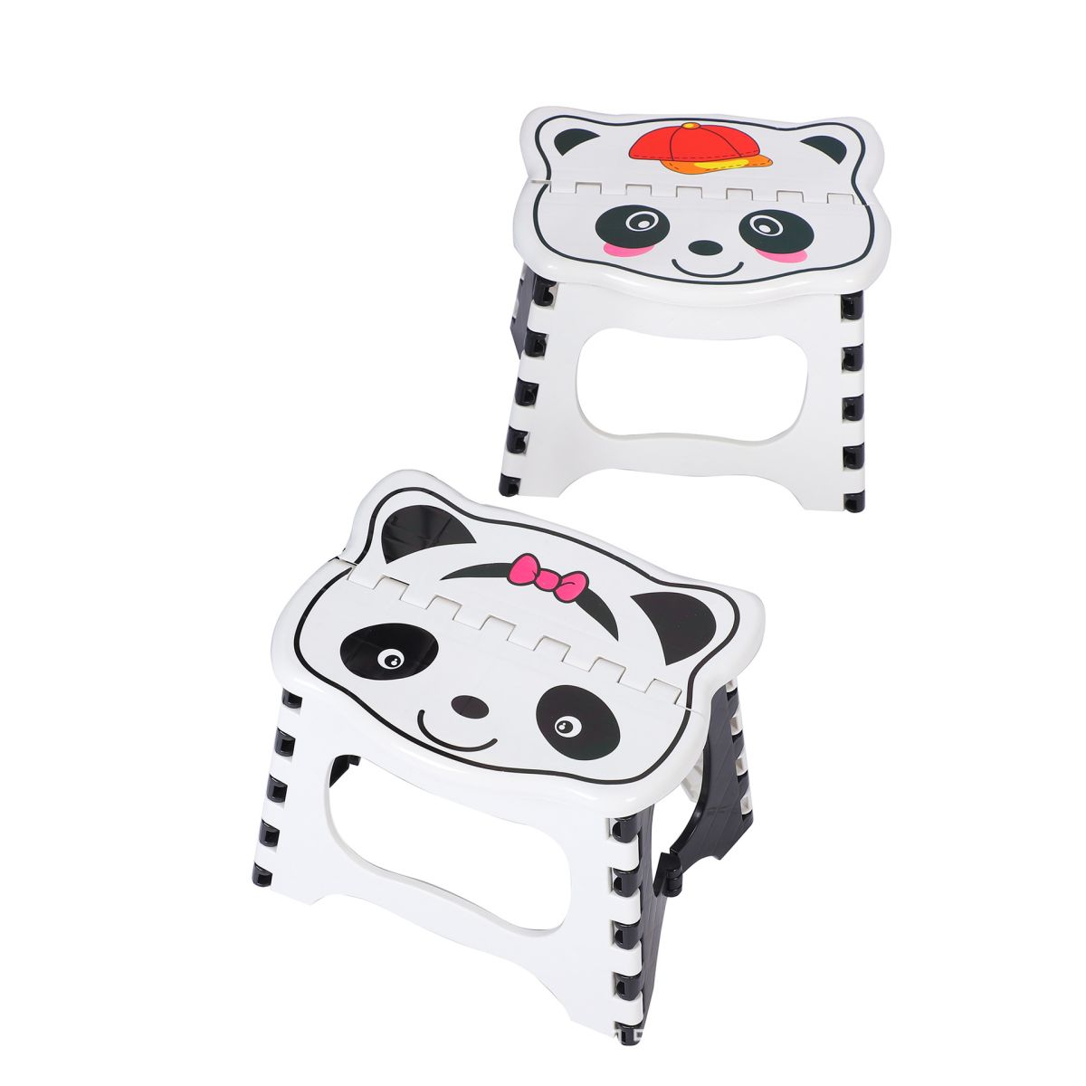 Scăunel Pliabil pentru Copii 20x19x24cm, Model Panda, din Plastic Portabil Engros