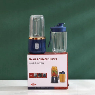 Blender Portabil 19.5x8.5cm, Reîncărcabil 400ml cu 2 Căni și Capace 15x8cm, Mixer Smoothie cu Acumulator USB, pentru Fructe si Legume Engros