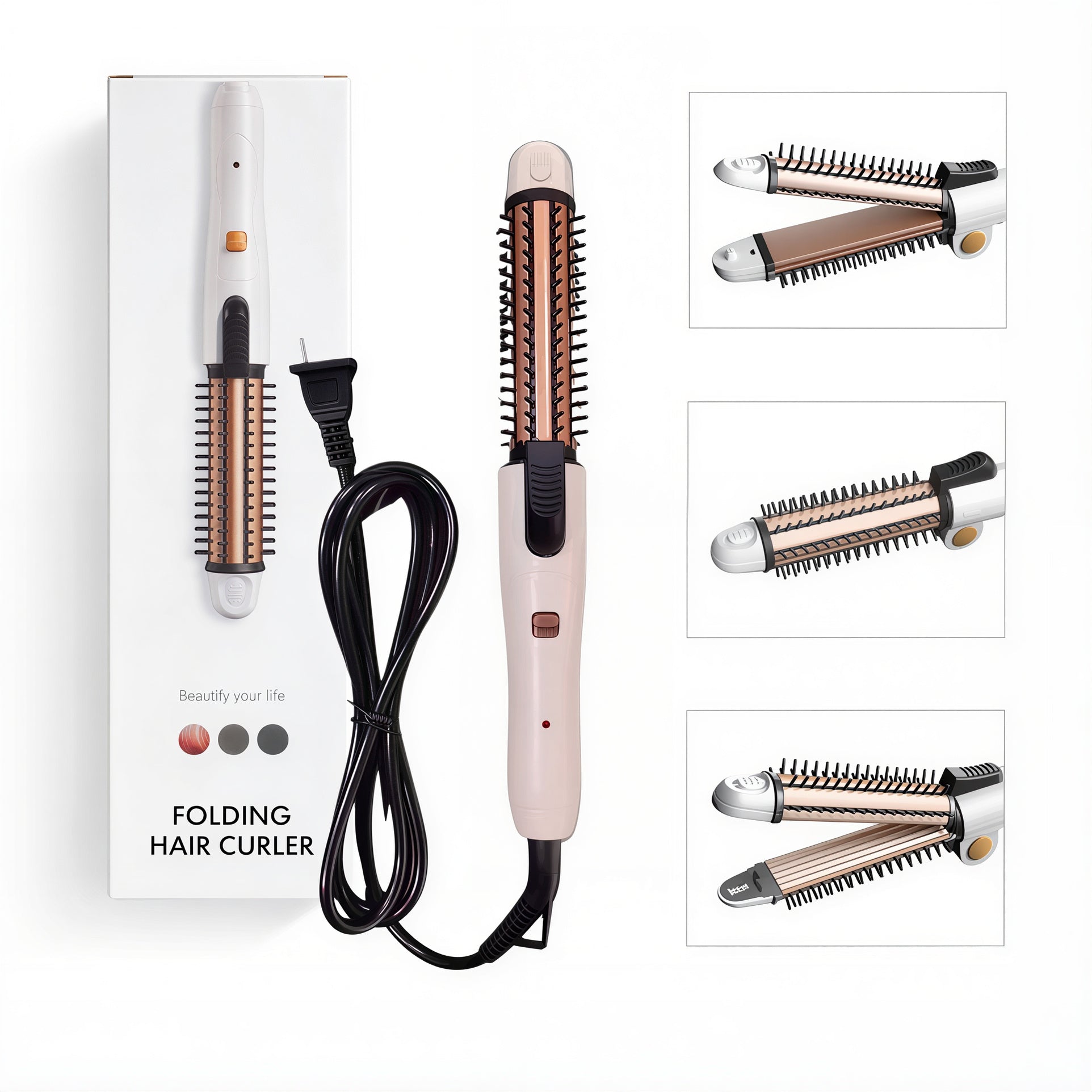 Ondulator și Placă de Păr 3în1 30cm pentru Ondulare, Îndreptare și Creponare cu Țepi de Protecție din Plastic Engros