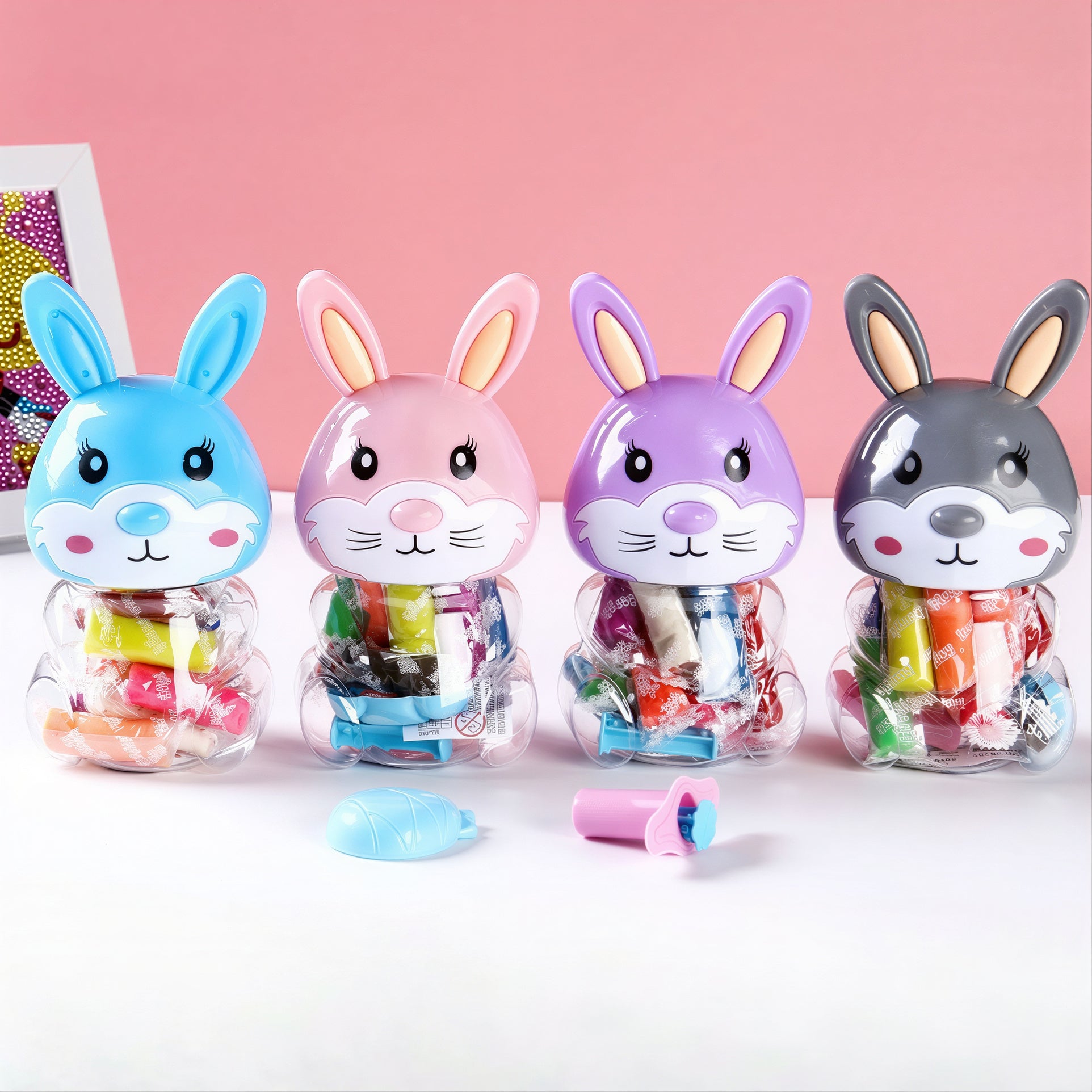 Plastelina Colorata pentru Copii 12 Culori/set, cu Accesorii de Modelat 6/set Figurina Iepure Engros