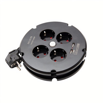 Prelungitor cu 4 Prize si 2 Porturi USB 2m Rotund Engros