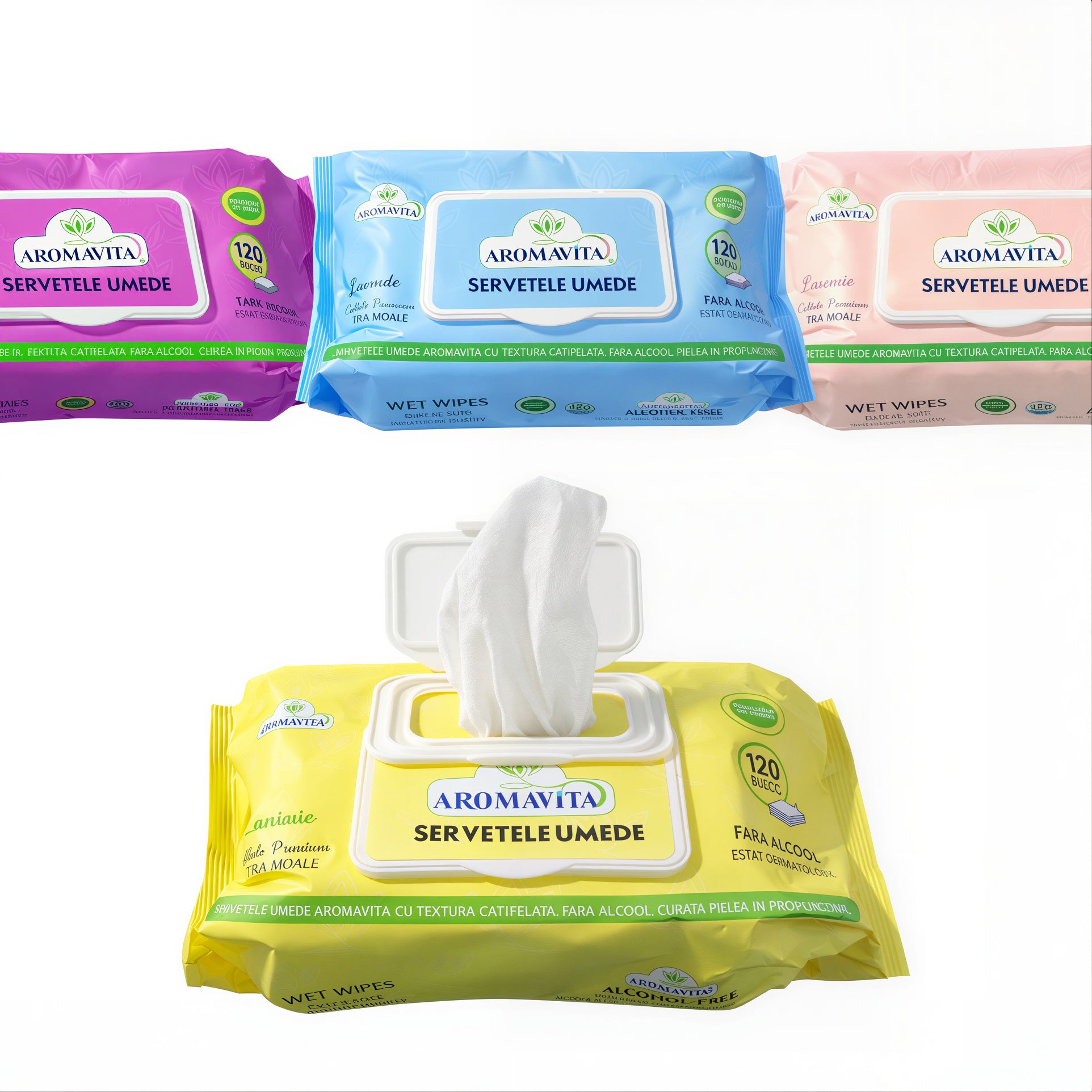 Servetele Umede 120buc cu Capac, Diferite Arome Engros