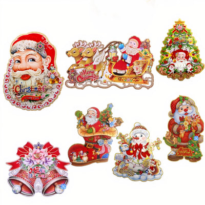 Stickere Decorative 5D Crăciun 10/Set, cu Sclipici 45x35cm Diferite Modele Engros