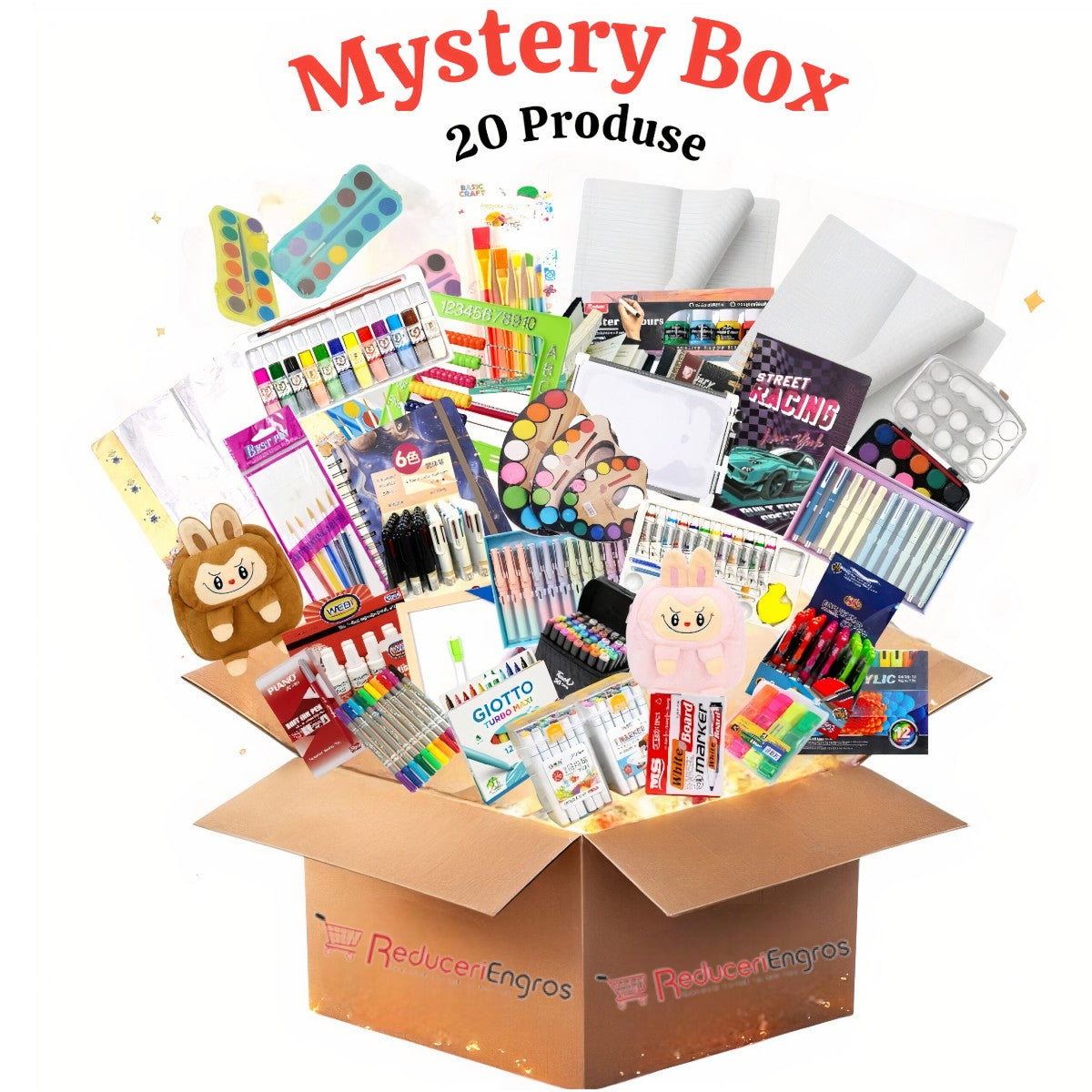 Mystery Box, Cadouri Surpriza, Papetarie si Articole pentru Scoala 20 de Produse Engros