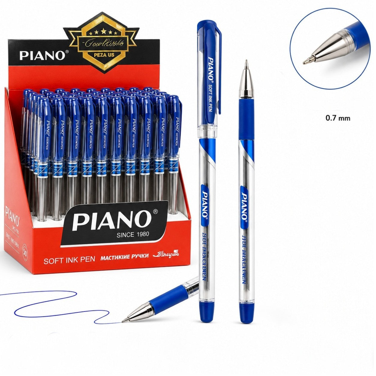 Pix cu Gel 14cm, 50/set Model Piano, Culoare Albastră Engros
