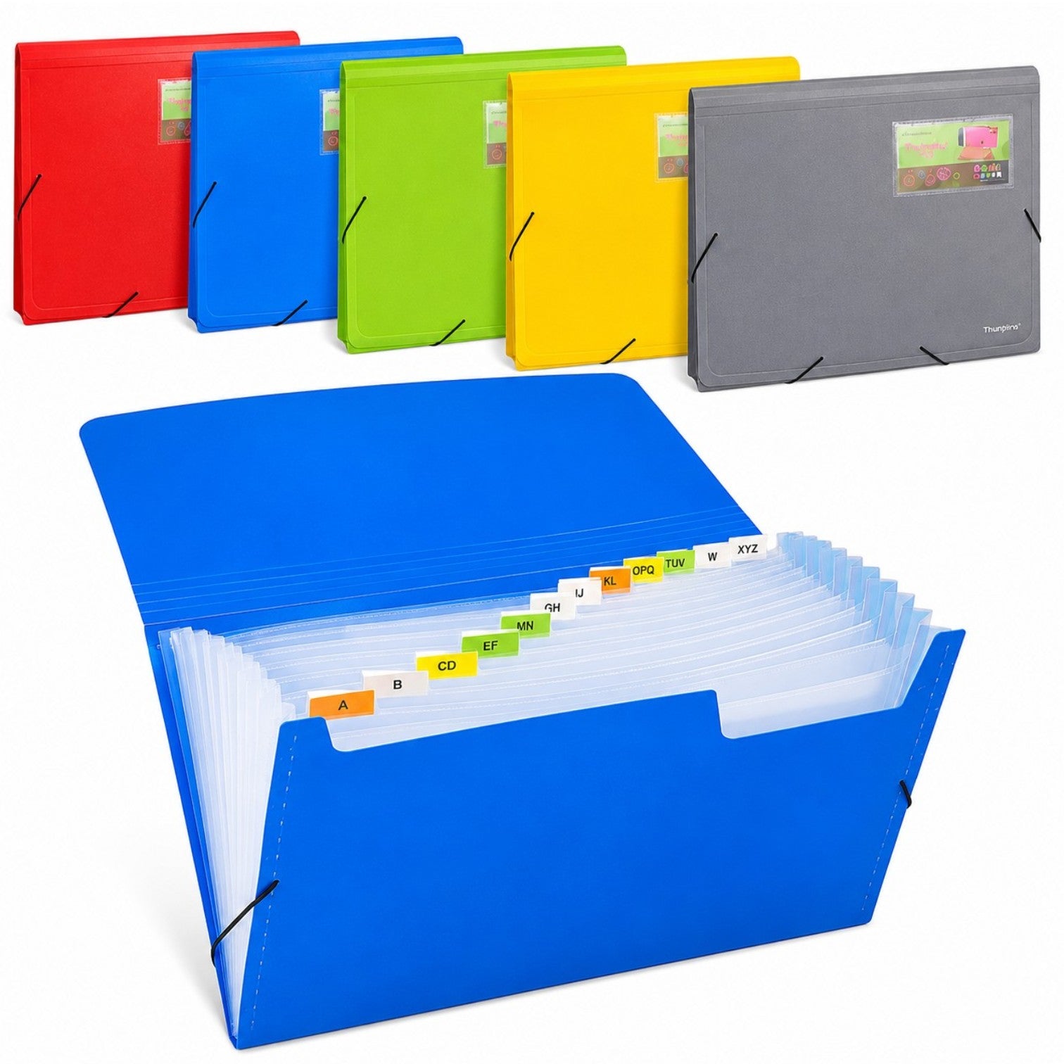Dosar Expandabil din Plastic A4, cu Elastic de Închidere, Compartimente Interioare cu File Translucide Diferite Culori Engros