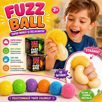 Minge Antistres Smiley Face 6.5cm, Jucărie Senzorială Squishy cu Țepi Moi și Spumă Albă Slow Rising, Stretch & Squeeze, Diferite Culori Engros