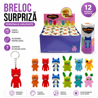 Breloc Figurine 12/set Fugg Family Monsters, Blind Box 6.5cm Diferite Modele Engros